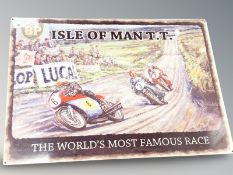 A reproduction tin sign - Isle of Man T.