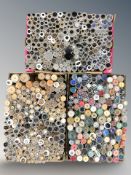 A large quantity of haberdashery and craft buttons including reproduction military dress buttons,