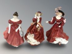 Three Royal Doulton figures 'Figure of the Year Patricia' HN3365,