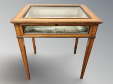 A late Victorian inlaid satinwood bijouterie table,