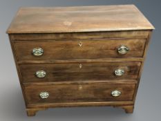 A 19th century mahogany chest of drawers on bracket feet,