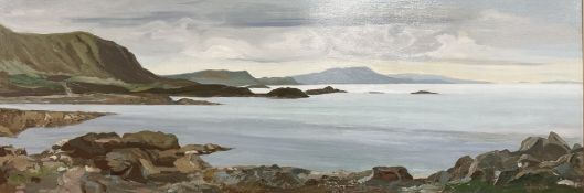 Anthony Procter (British, 1913-1993) : Across The Sound of Jura, oil on board,
