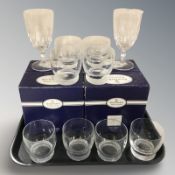 A set of eight Villeroy & Boch crystal tumblers and two boxed sets of four Royal Doulton crystal