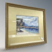 McLean (20th Century) : Waves crashing against the shore, watercolour, 14.5 cm x 20 cm.