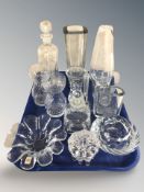 A group of Scandinavian glasswares including Holmegaard decanter and bowl,