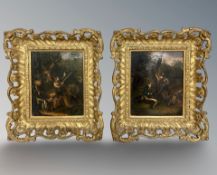 British School (Early 19th Century) : Hunters with gun dogs and dead game,