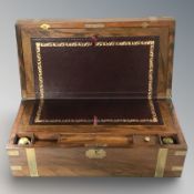 A good quality Victorian figured walnut and brass mounted writing slope,
