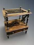 A Victorian Canterbury, fitted a drawer, width 49 cm.