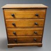 A late Victorian mahogany chest of four drawers, 106 cm wide.