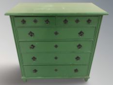 An early 20th century Scandinavian painted pine six drawer chest, 111 cm x 56 cm x 111 cm.