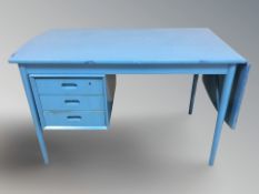 A 20th century Danish painted single pedestal desk, 119 cm x 65 cm x 74 cm.