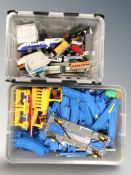 A quantity of Tomy railway toys.