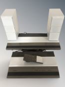 A Bang & Olufsen Beocord 3300 with remote, a Beomaster 3300 and a pair of Beovox CX100 speakers.