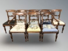 A good quality set of eight William IV style mahogany dining chairs comprising of two carvers and