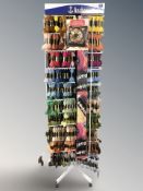 An Anchor rotating haberdashery shop square rotating stand on castors,