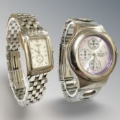 A lady's stainless steel Longines quartz wristwatch, case 20mm,