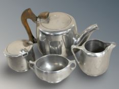 A four piece Picquot ware tea service