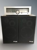 A Luxman T-88V solid state AM-FM stereo tuner, with continental plug,