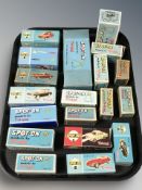 A group of reproduction Tri-Ang Spot-On die cast models in boxes.