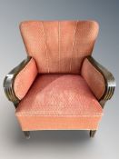 An Art Deco armchair, width 70 cm.