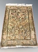 A fine Ghom silk tree of life rug, Central Iran,
