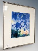 Danish School : Flowers with fruit, watercolour, 27 cm x 33 cm.