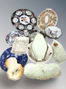 Assorted ceramics including Crown Ducal twin-handled bowl,