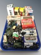 Boxed and unboxed die cast delivery vans, military vehicles, etc, including Corgi, Days Gone,