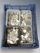 A large quantity of British pre-decimal post-1947 coins and other coins.