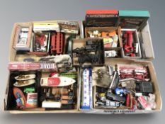 A group of die cast scale models including cars, boats, games, etc.