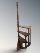 A reproduction spiral library step, height 148 cm.