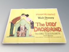 A Disney 'The Ugly Dachshund' technicolour film poster, copyright 1965 Walt Disney Productions,