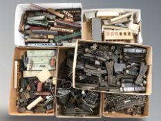 A large quantity of model railway buildings, track, locomotives and passenger cars, etc.