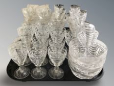 A collection of Stuart and other crystal drinking glasses, bowls, etc.