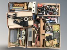 A large quantity of model railway buildings, control units, tenders, etc.