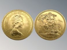 A Queen Elizabeth II 1974 gold full sovereign