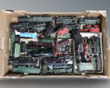 A group of die cast scale locomotives and tenders including Kitmaster.