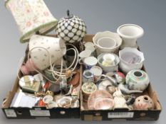 A large quantity of 20th century ceramics, planters, ornaments, glass vases, drinking glasses,