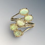 A 9ct gold Ethiopian opal ring, size P CONDITION REPORT: 3.