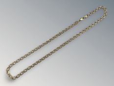 A 9ct gold two-tone flat link necklace,