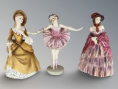 A Royal Doulton figure 'Lady Bird' HN1638 and 'A Victorian Lady' HN727 (both as found),