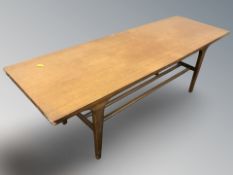 A G Plan teak rectangular coffee table with under-stretcher, length 121 cm.
