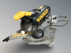 A DeWalt DW708 compound sliding mitre saw.