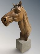 A plaster bust of a horse, height 63 cm.