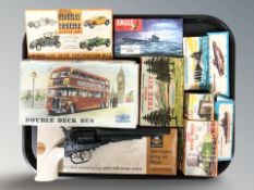 A group of scale models and kits including Mettoy, Eagle, Highway Pioneers, etc,