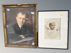 British School (Early 20th century) : Portrait of a gentleman, oil on canvas,