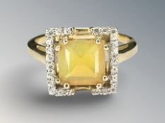 A 9ct gold Ethiopian opal cluster ring, size N CONDITION REPORT: 3.