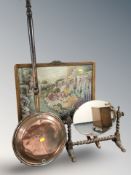 A tapestry fire screen,