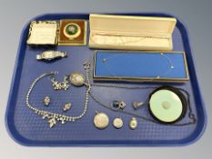 A group of jewellery to include silver dress rings, pendants, antique locket on chain,