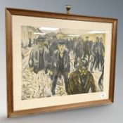 After Edvard Munch : Workers on their way home, 52 cm x 43 cm.